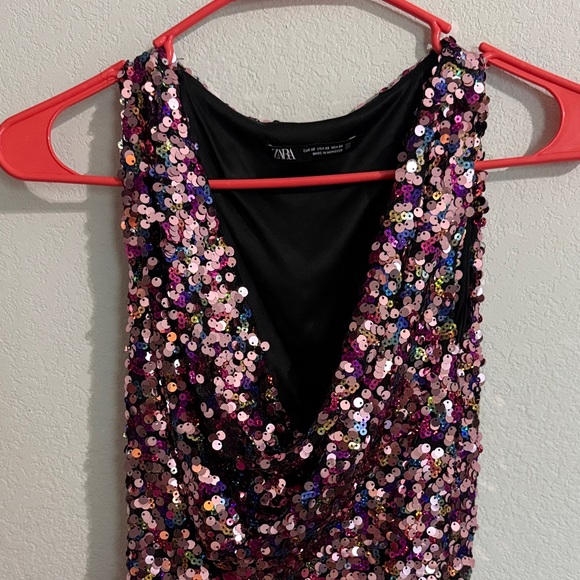 Zara Pink and Purple Sequin Dress - Picture 1 of 3